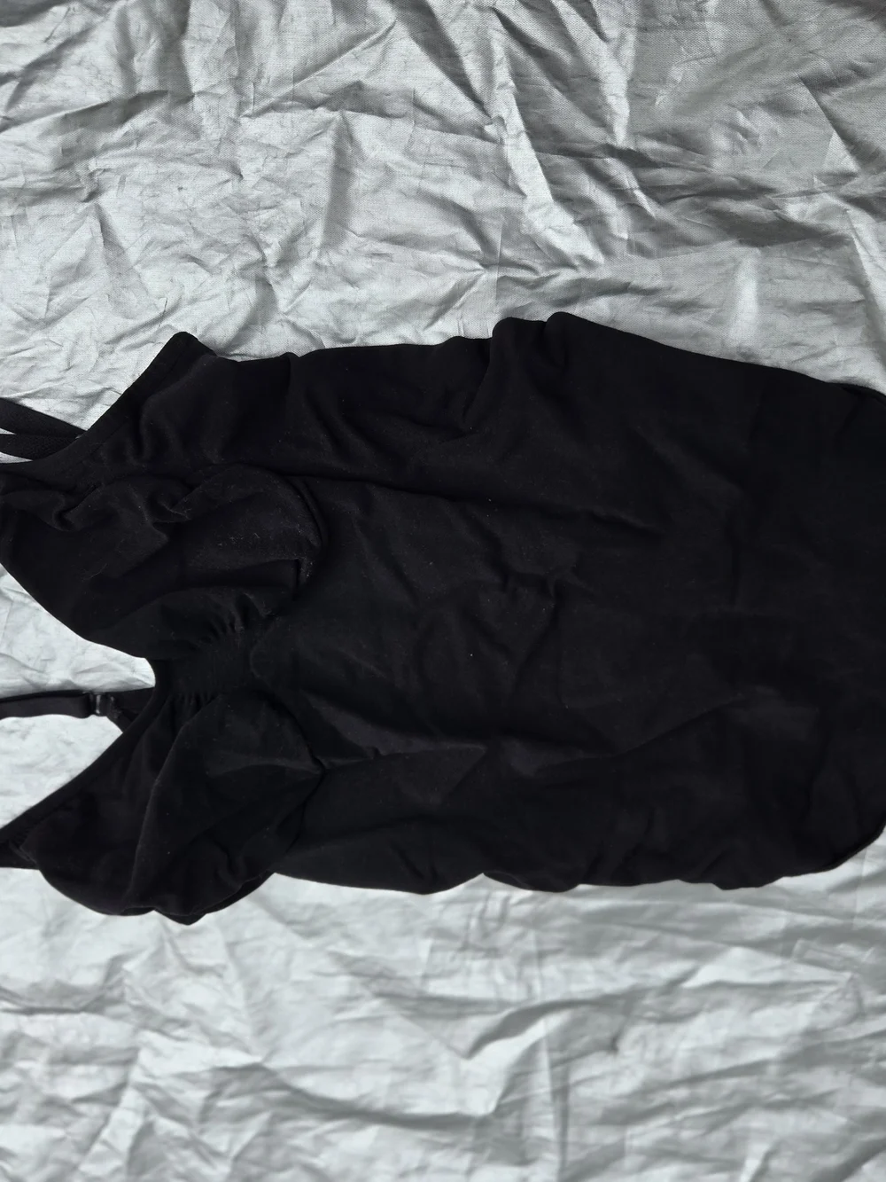 Divided Black Ribbed Tank Dress - Picture 1 of 3